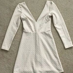 Cream long-sleeve dress